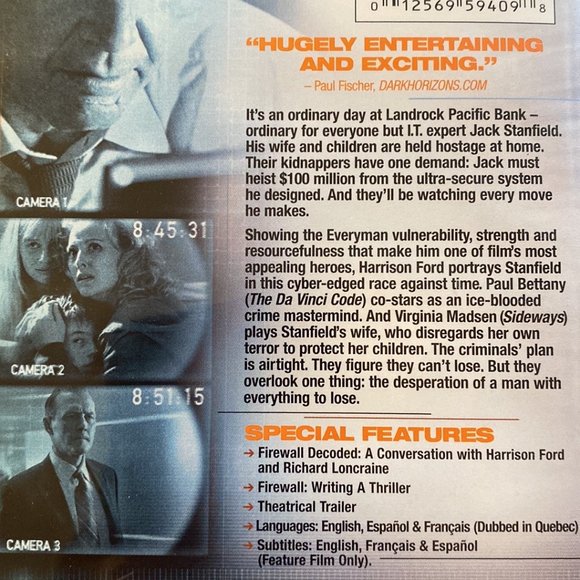 Firewall w/Harrison Ford & Paul Bettany DVD - Picture 4 of 5